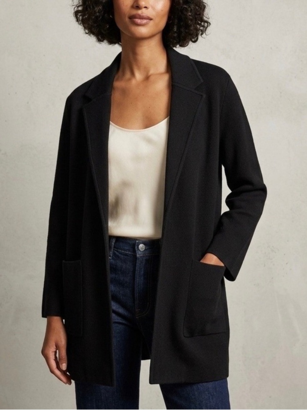 J. Crew 365 Schoolboy Sweater Blazer in Black size large